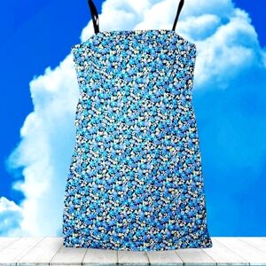 The Limited Stretch Floral Sundress – Size 12 – Blue Yellow Black – Adjustable S